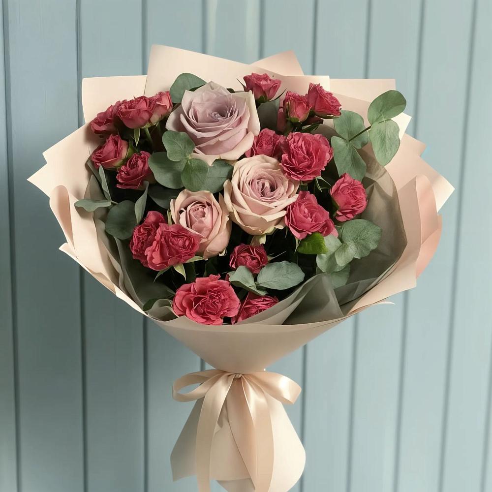 Букет цветов из: Гвоздики и Розы в Ленинкенте