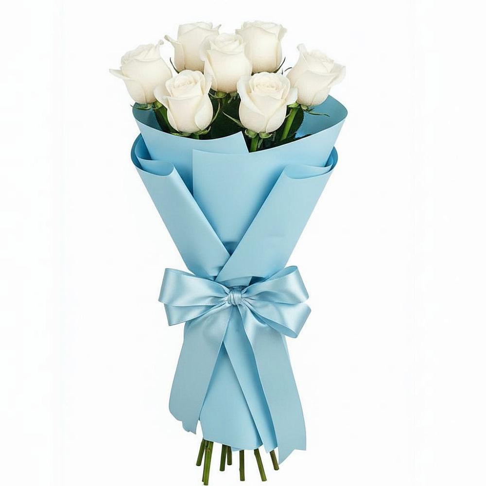 Букет 7 белых роз Проуд в Ленинкенте