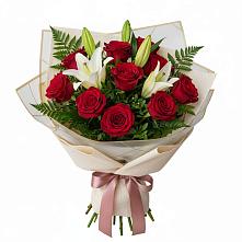 Букет цветов из:  Лилии и Розы в Ленинкенте