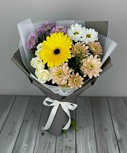 Букет цветов из:  Розы, Герберы и Хризантемы в Ленинкенте
