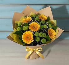 Букет цветов из:  Герберы и Хризантемы в Ленинкенте