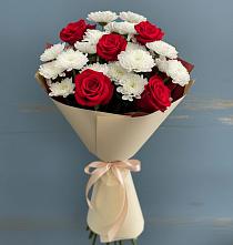 Букет цветов из:  Розы и Хризантемы в Ленинкенте