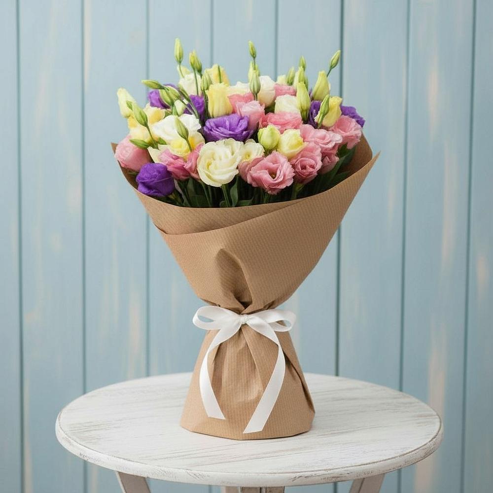 Букет цветов из: Лизиантусы в Ленинкенте