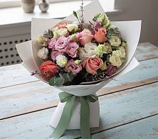 Букет цветов из:  Розы, Лизиантусы и Гвоздики #REPLACE_PRED# Ленинкенте