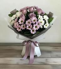 Букет цветов из:  Хризантемы и Розы в Ленинкенте