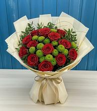 Букет цветов из:  Розы и Хризантемы в Ленинкенте