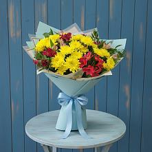 Букет цветов из:  Альстромерии и Хризантемы в Ленинкенте
